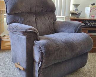 La-Z-Boy Blue Upholstered Recliner - A