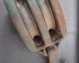 Antique Very Large Ship Block Pulley (21")