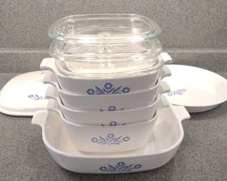 Corning Ware Blue Cornflower Casserole Set