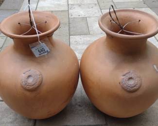 2 Down Under Terracotta Upside Down Pots