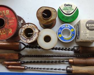 Antique Wooden Handle Soldering Irons