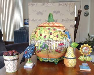 Jim Shore Harvest Pumpkin & 4 figure set w/box