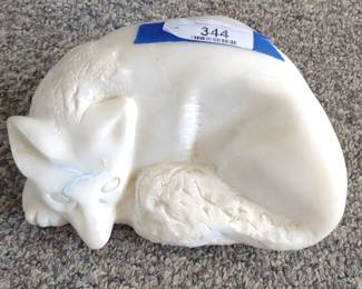 Marble Carved Fox Sculpture