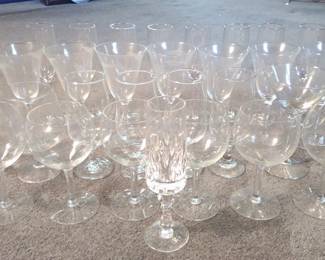 Large Lot of Assorted Glass Stemware Drinkware
