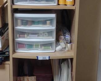 Free Standing Shelf w/ Contents (Sewing Supplies)