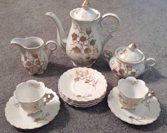 Floral Gold Porcelain China Tea Set
