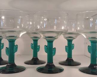 6 Libbey Margarita Cactus Glasses