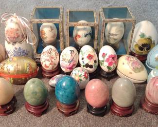 Stone Carved Eggs & Porcelain Eggs