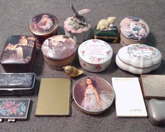 Vintage Porcelain Trinket Boxes w/ 4 Music Boxes