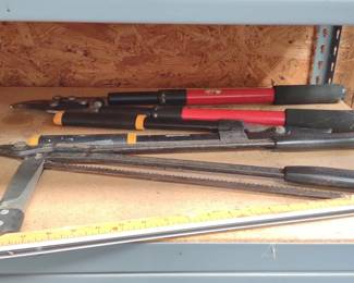 3 Pairs of Tree Loppers & Hand Saw