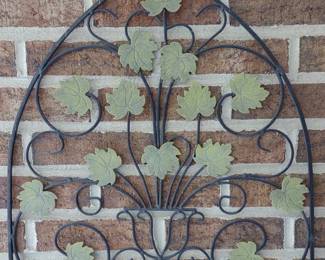 Wrought Iron Hanging Leaf Wall Garden Decor