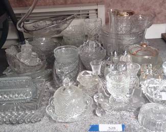Large Lot of Cut Crystal & Clear Glass Serveware