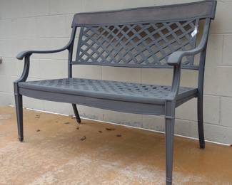 Lattice Style Outdoor Metal Patio / Garden Bench