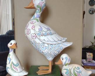 Jim Shore Set of 3 Ducks Garden Statue Set