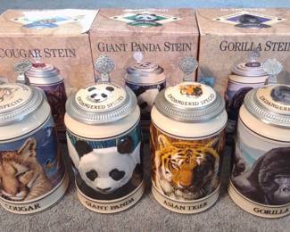 Four Budweiser Endangered Species Stein Set