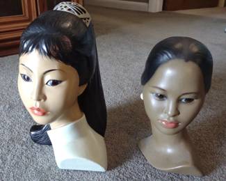 Two Vintage Mid Century Marwal Female Busts