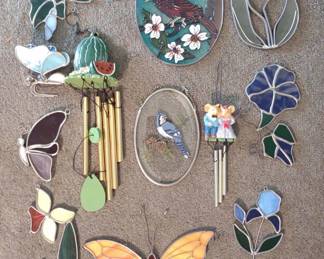 Stained Glass Art Wall Decor & Hanging Chimes