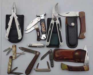 12 Vintage Folding & Multi-tool Pocket Knives