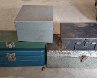 5 Metal Tool Boxes (empty)