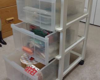 3 Drawer Organizer w/ Assorted Sewing Supplies