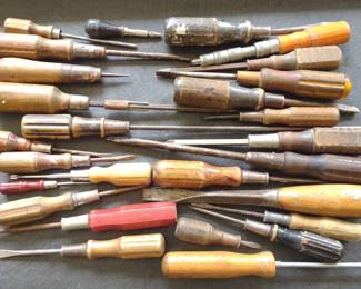 Vintage Wooden Handle Screwdrivers