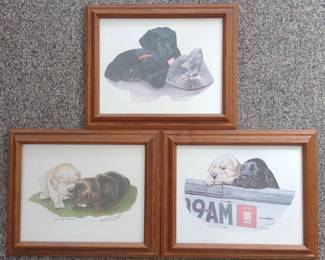 3 Jack Schroeder Pencil Signed Dog Art Prints