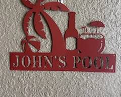 Johns pool metal sign