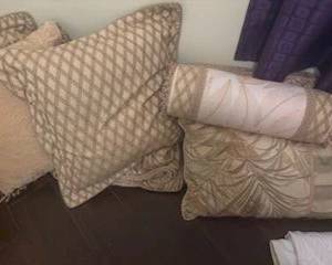 Eastern Accents King Duvet and many accent pillows high end