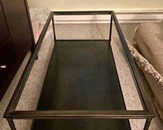 Coffee Table, Metal and Glass Table