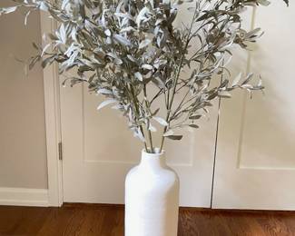 Olive Branches, White Vase, Arrangement