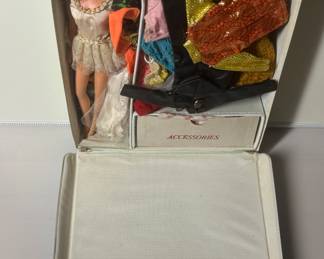 Vintage 1968 "World of Barbie" Doll Case 1002 with 1 Barbie, Clothing, and Accessories