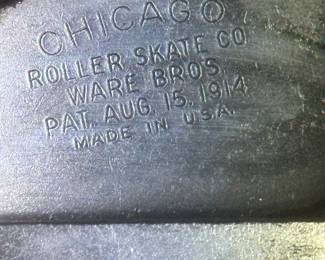 Antique Chicago 1914 Black Roller Skates Size 8 with Carrying Case and Key