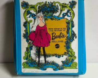 Vintage 1968 "World of Barbie" Doll Case 1002 with 1 Barbie, Clothing, and Accessories