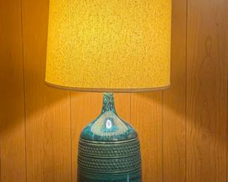 Vintage Large MCM Turquoise Ceramic Table Lamp