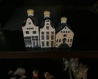 KLM Blue Delft Miniature House liquor bottle holders