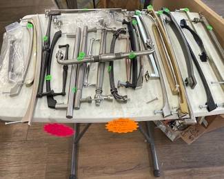 Various appliance pulls of many sizes and designs and finishes