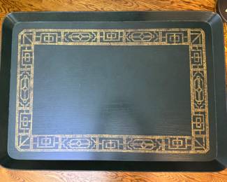 Chinoiserie Faux Bamboo Tray Coffee Table (23"D x 33"W x 19"H)