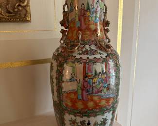 Chinese Porcelain Rose Medallion Vase (2 Available)