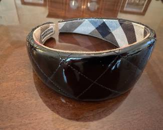 Burberry London Black Patent Leather Headband
