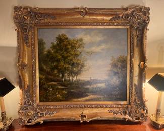 Framed Original Oil on Canvas of Landscape Signed Sever (34"W x 30"H)