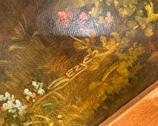 Framed Original Oil on Canvas of Landscape Signed Sever (34"W x 30"H)