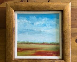 Framed Original Oil on Canvas Landscape Signed Kay Lybrand (17"W x 17"H)