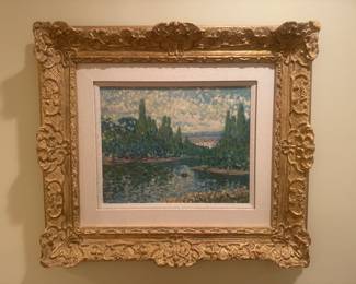 Framed Original Oil on Canvas Landscape Signed by J.W. Francis (35"W x 31"H)