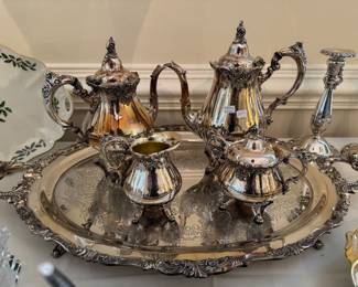 Wallace Baroque Silver Plate Tea Set