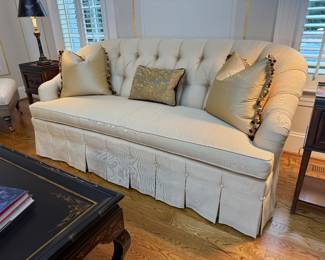 Kindel Tufted Upholstered Sofa with Bullion Fringe (80"W x 38"D x 35" Back Height)