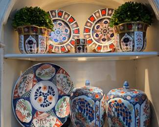 Collection of Japanese Imari Porcelain Urns & Plates