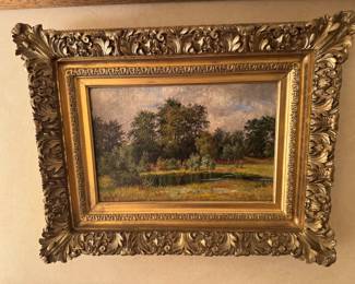 Framed Original Oil on Board of Nature Landscaped Signed J. Volekart (23"W x 18"H)