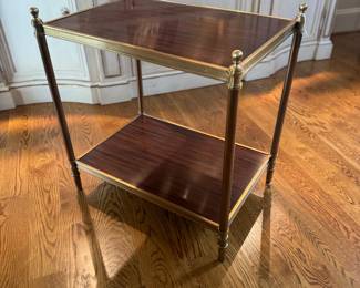 Ralph Lauren 2 Tiered Brass Side Table (17-1/2"W x 25-1/2"D x 27"H)