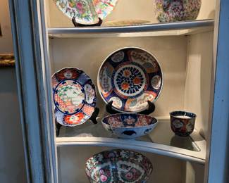 Collection of Japanese Imari Porcelain Urns & Plates