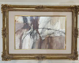 Framed Original Mixed Media on Board Abstract Unsigned (44"W x 31"H)